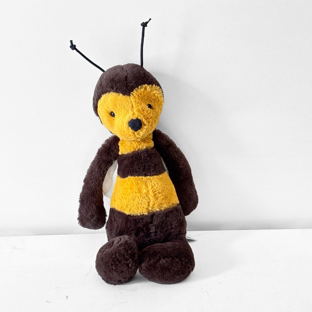 Jellycat Bashful Bee 12" Plush Stuffed Animal Brown Yellow Striped Bumblebee